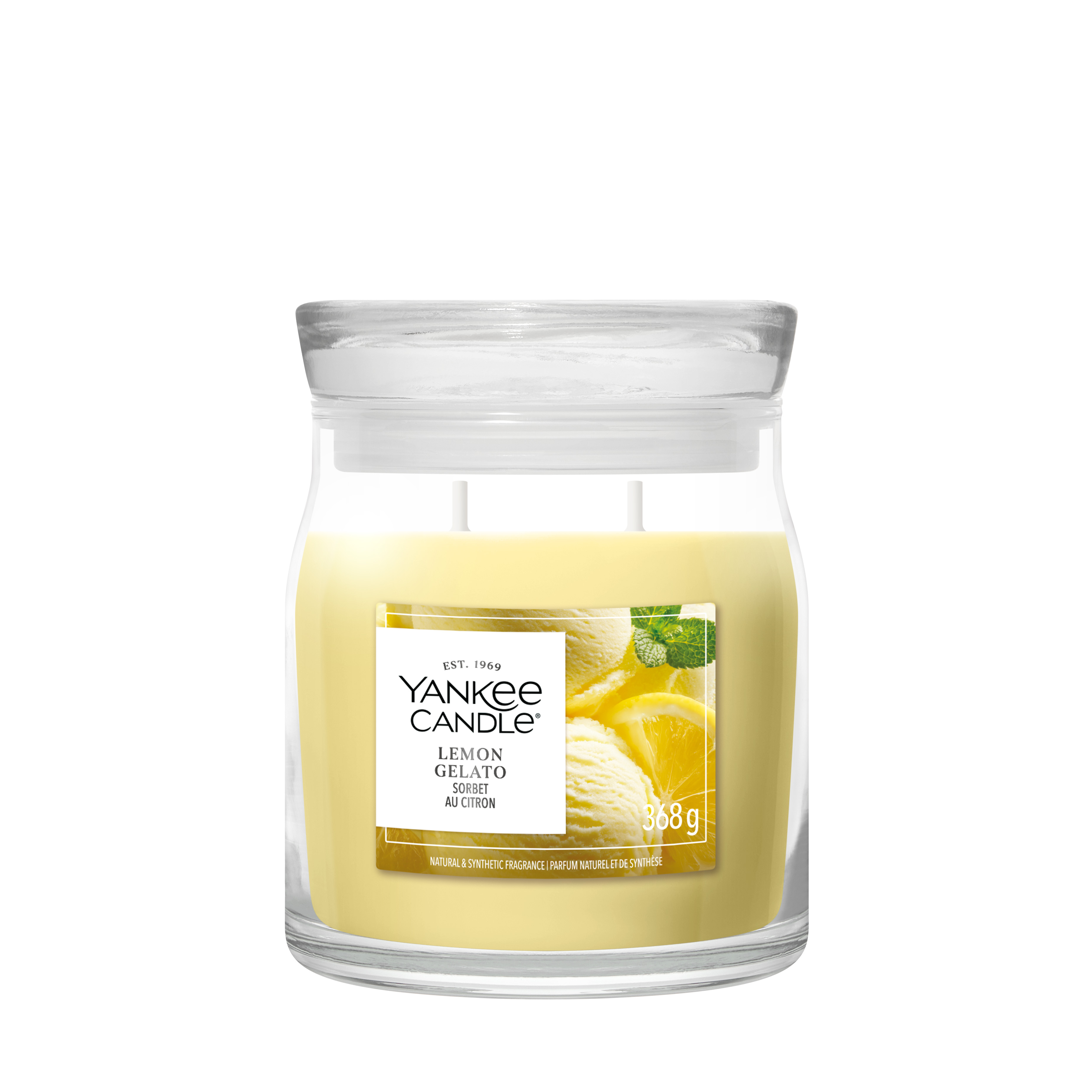 Lemon Gelato Signature Medium Jar 368g 2-Docht Kerze, Zitrone, Gelato, Sojawachs, Glas