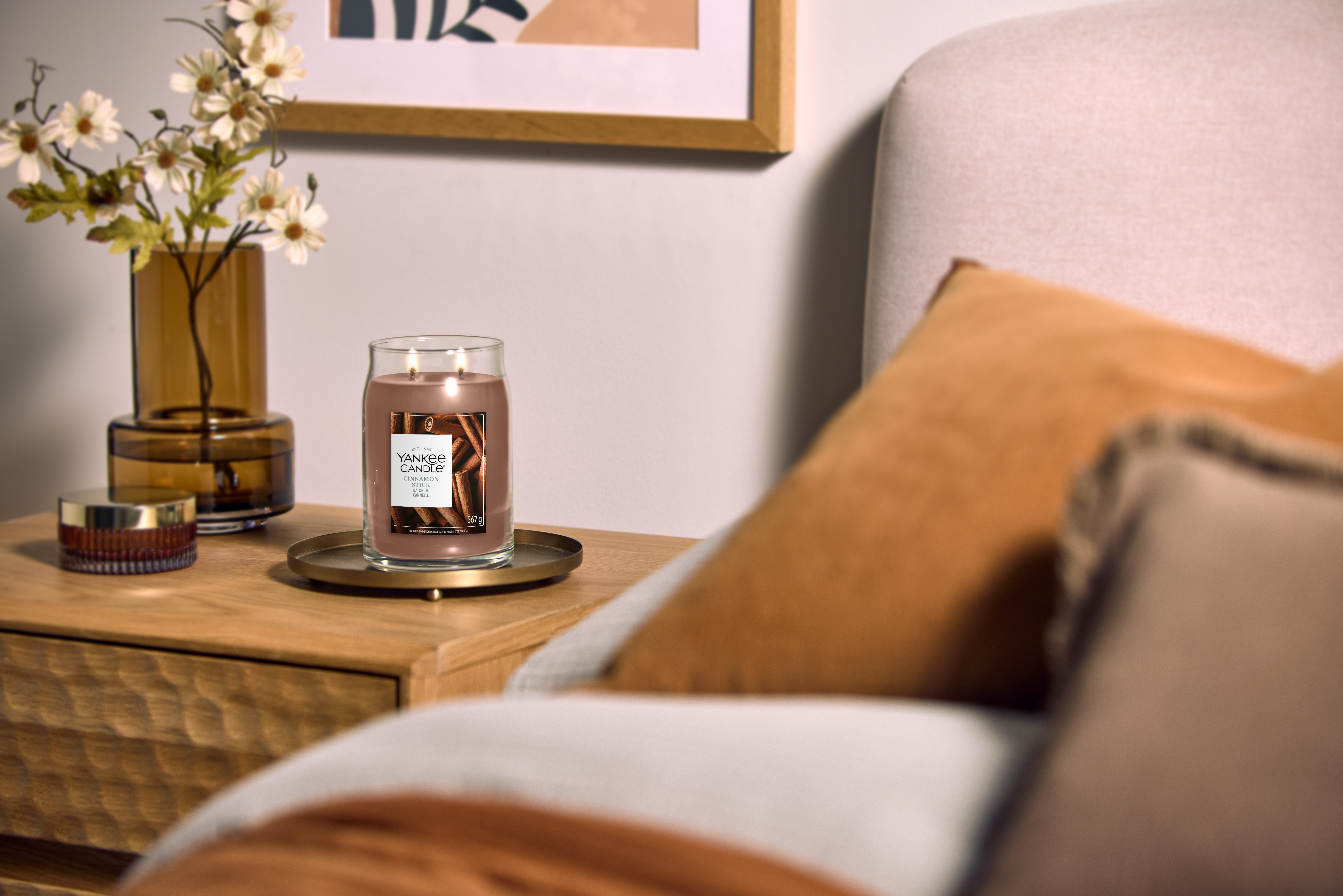 Cinnamon Stick Signature Jar 567g 2-Docht Stimmungslicht, Duftkerze, Duftkerze im Glas, Gewicht 567 g, Wachskerze