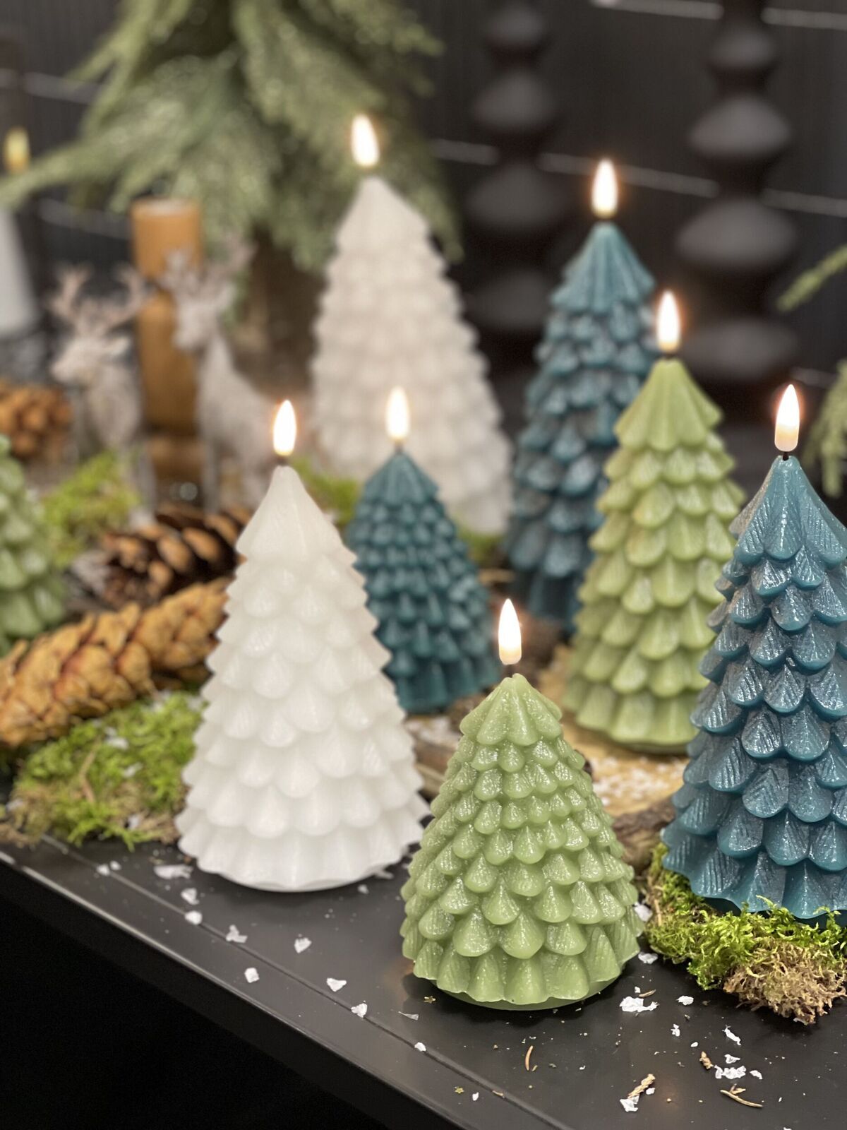 Weihnachtsbaum LED Kerze Hellgrün 11cm