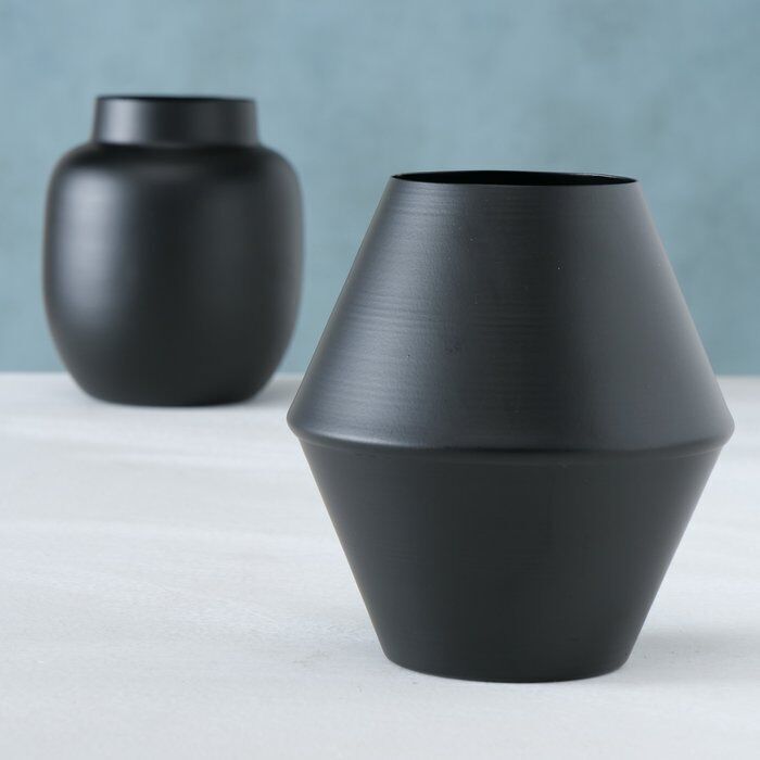 Vase Resto 14cm schwarz Metall konisch