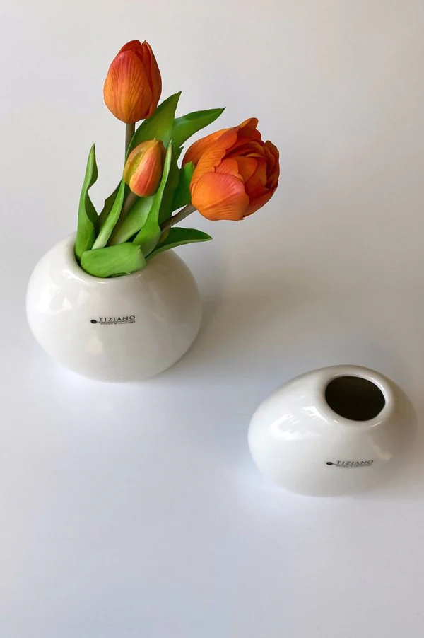 Vase Lunetta cremeweiß Keramik 15cm