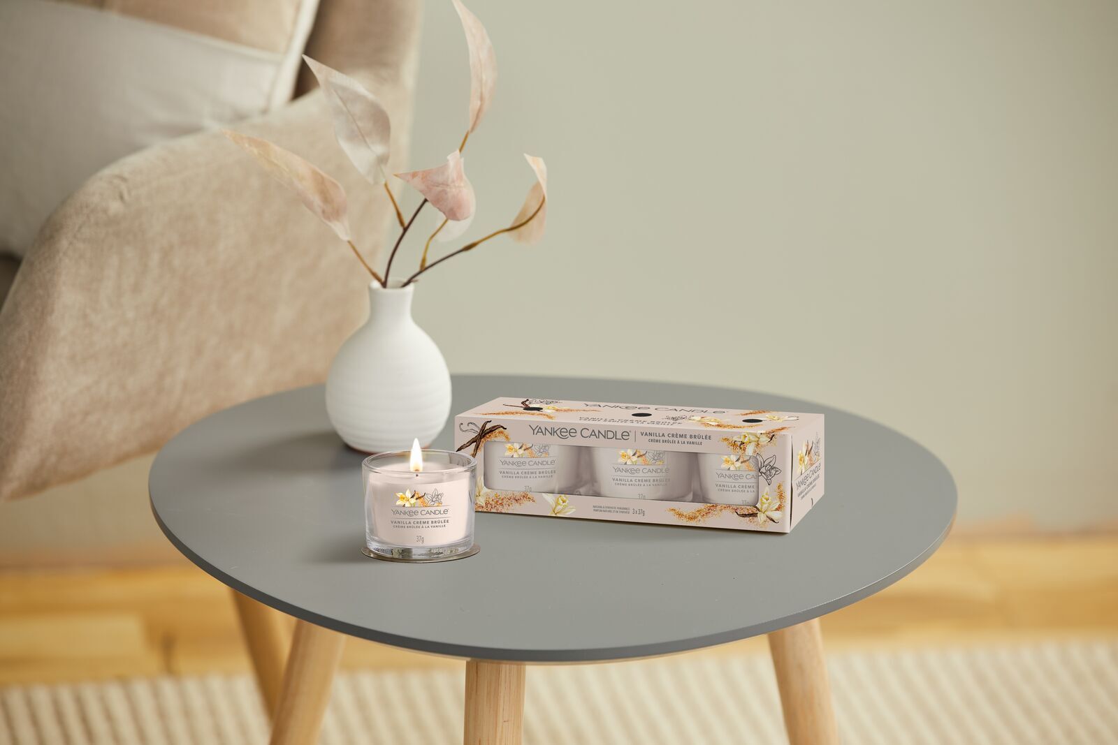 filled-votives_Set-1_Vanilla-Creme-Brulee Vanilla Creme Brulee 37g Glasvotivkerze 3er Pack