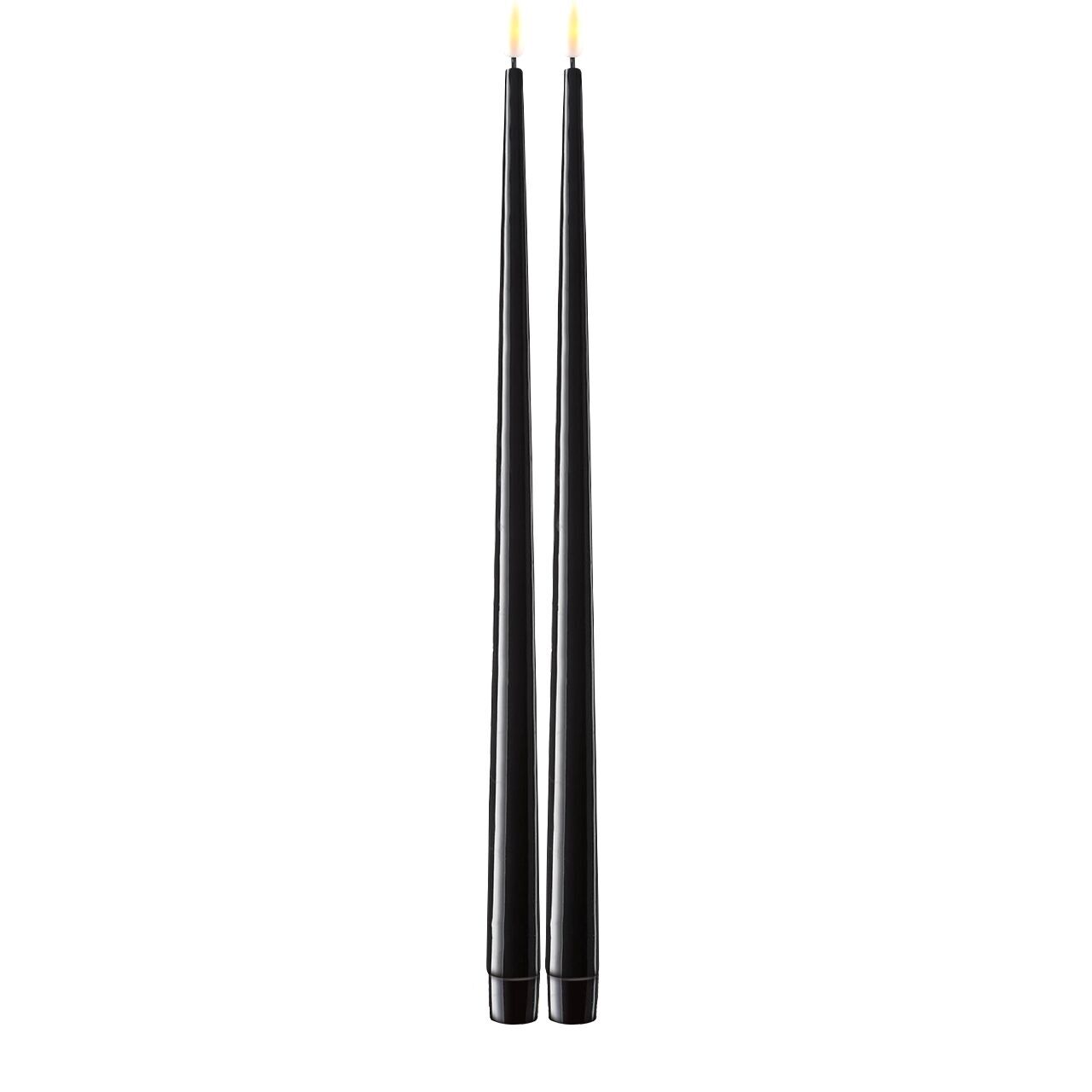 RF-K-0004 Stabkerze mit Lack LED 38 cm schwarz 2 Stück