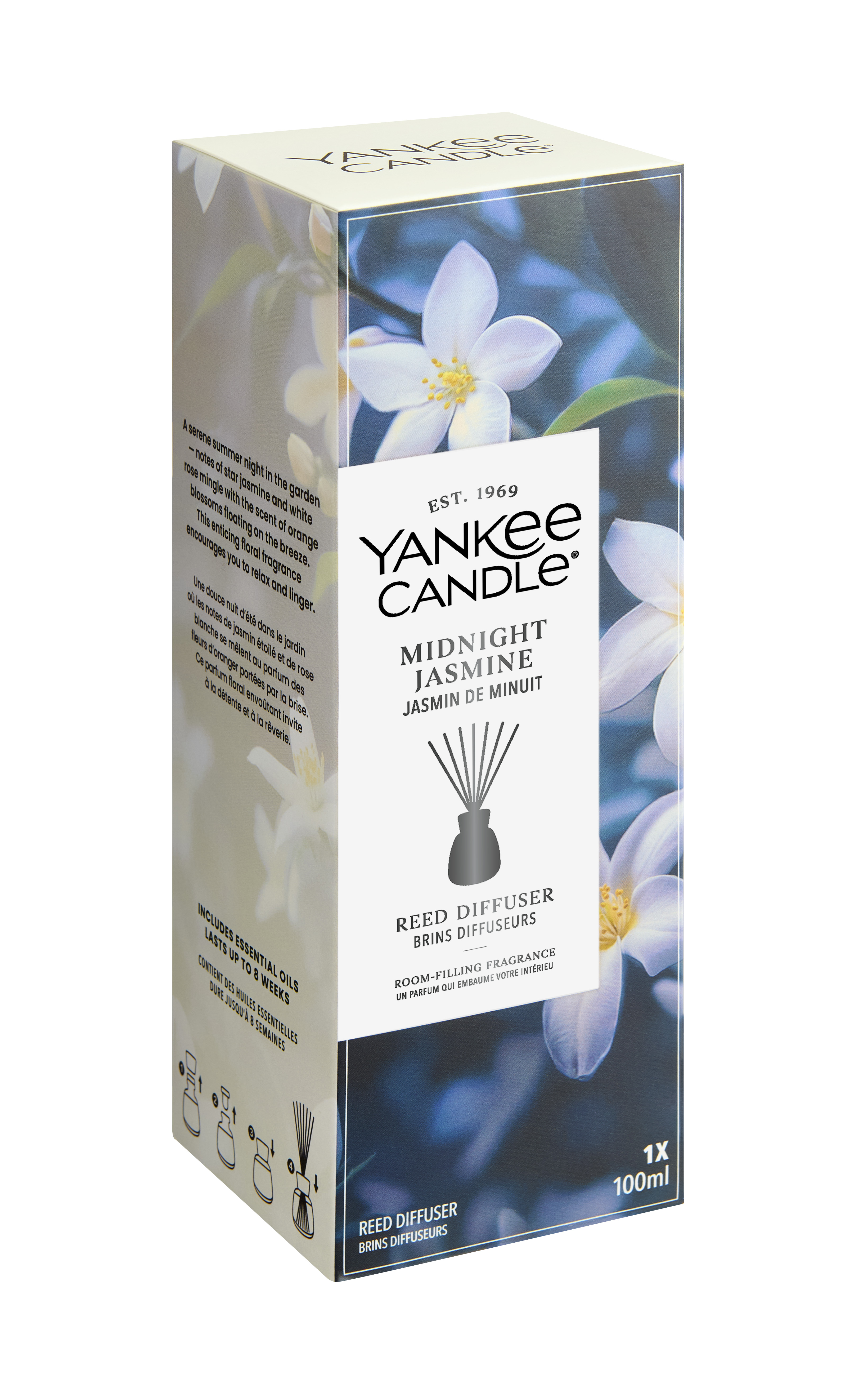 J Yankee Duftkerze, Mitternacht Jasmin, Diffusor, 100 ml, Verpackung in Box