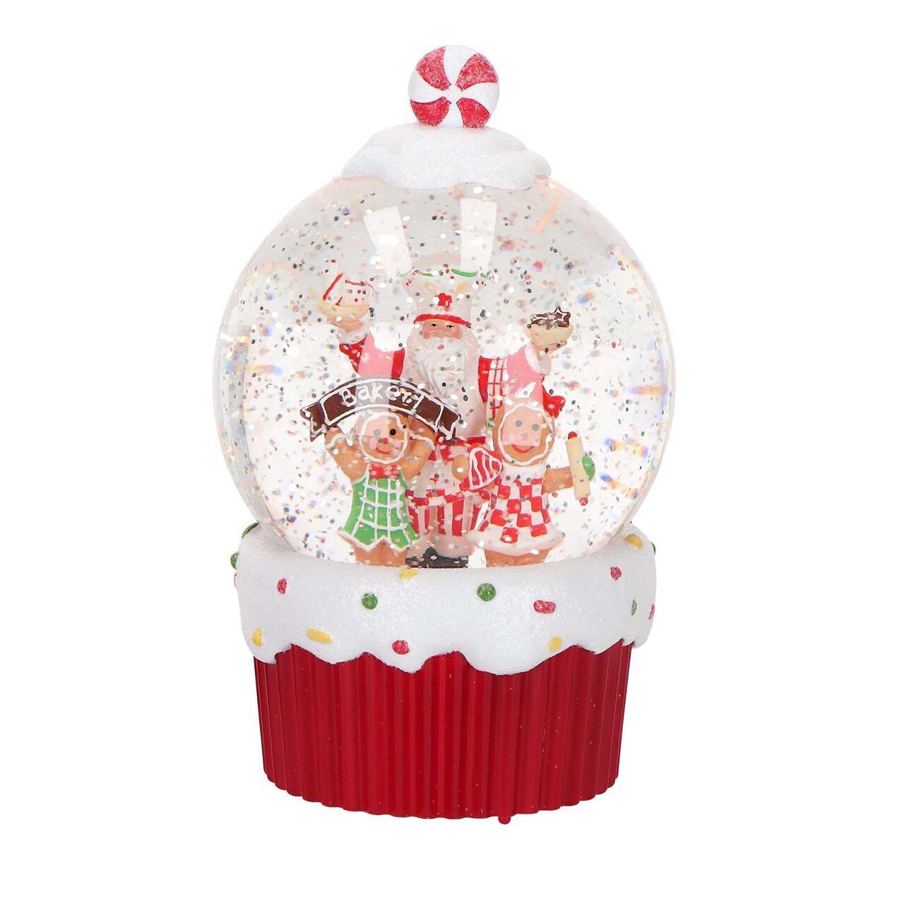 Gingerbread Santa Snow Globe Water Spinning Torte, Sahne, Törtchen, Nachtisch, Essen