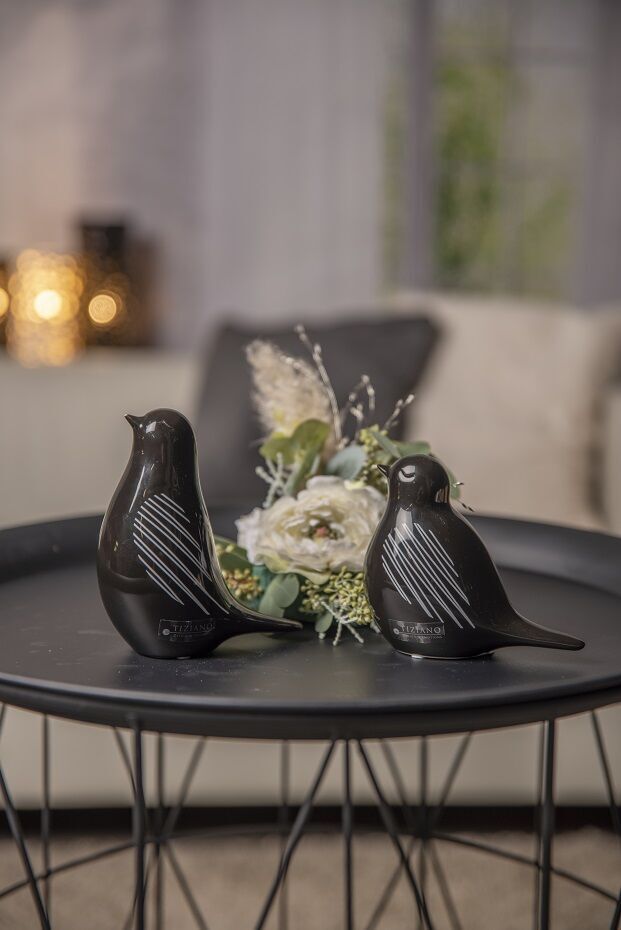 Tessa-schwarz-beide Vogel Tessa 13cm schwarz