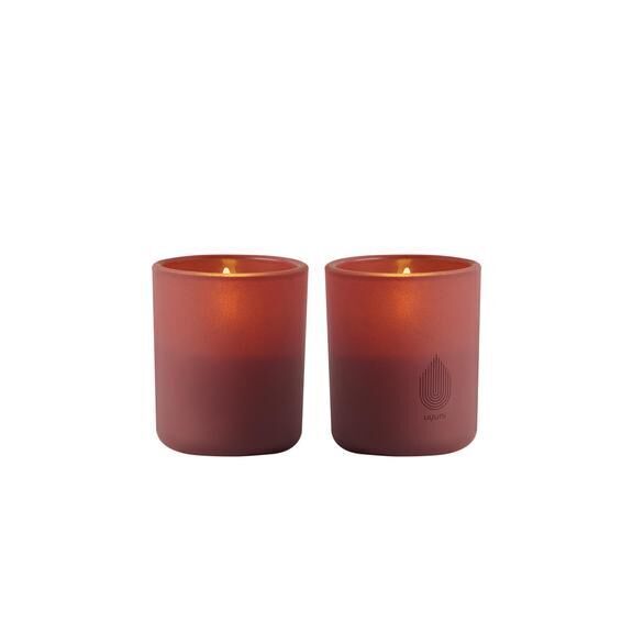 Uyuni LED Glas Stumpenkerze 6x7cm wine red 2er Set Kerze