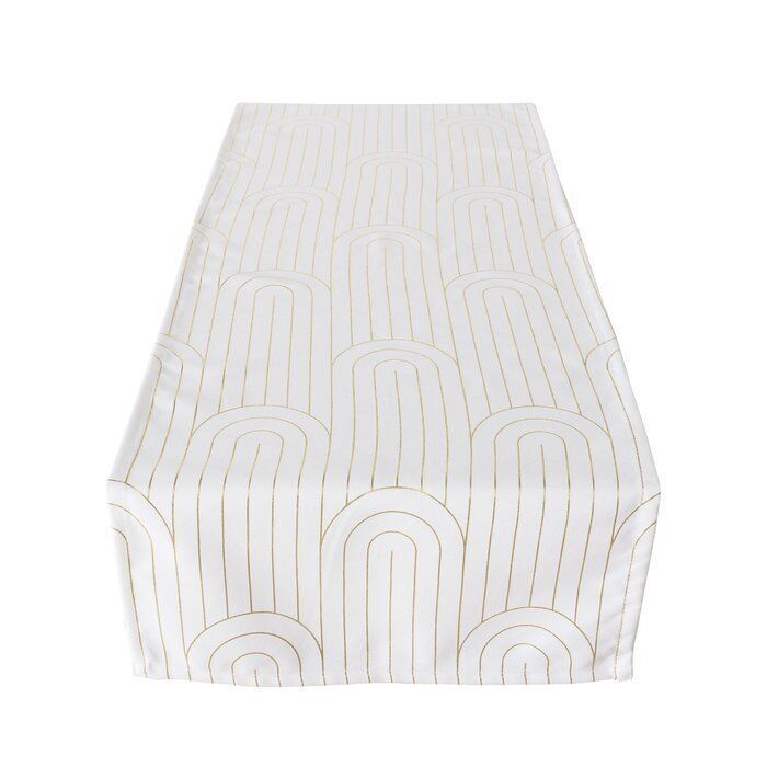 Tischläufer Bogan weiß/gold Design 2