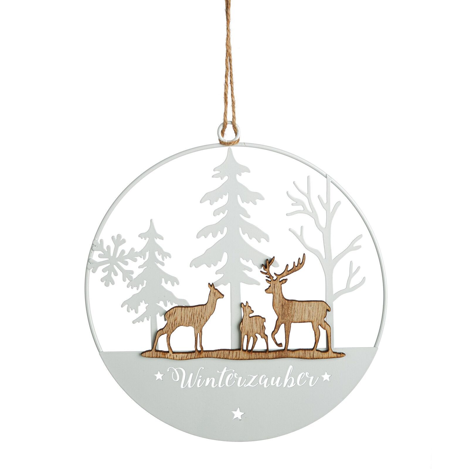 Deko Hänger "Winterzauber" 25cm Tier, Hirsch, Säugetier, Tierwelt, Zubehör