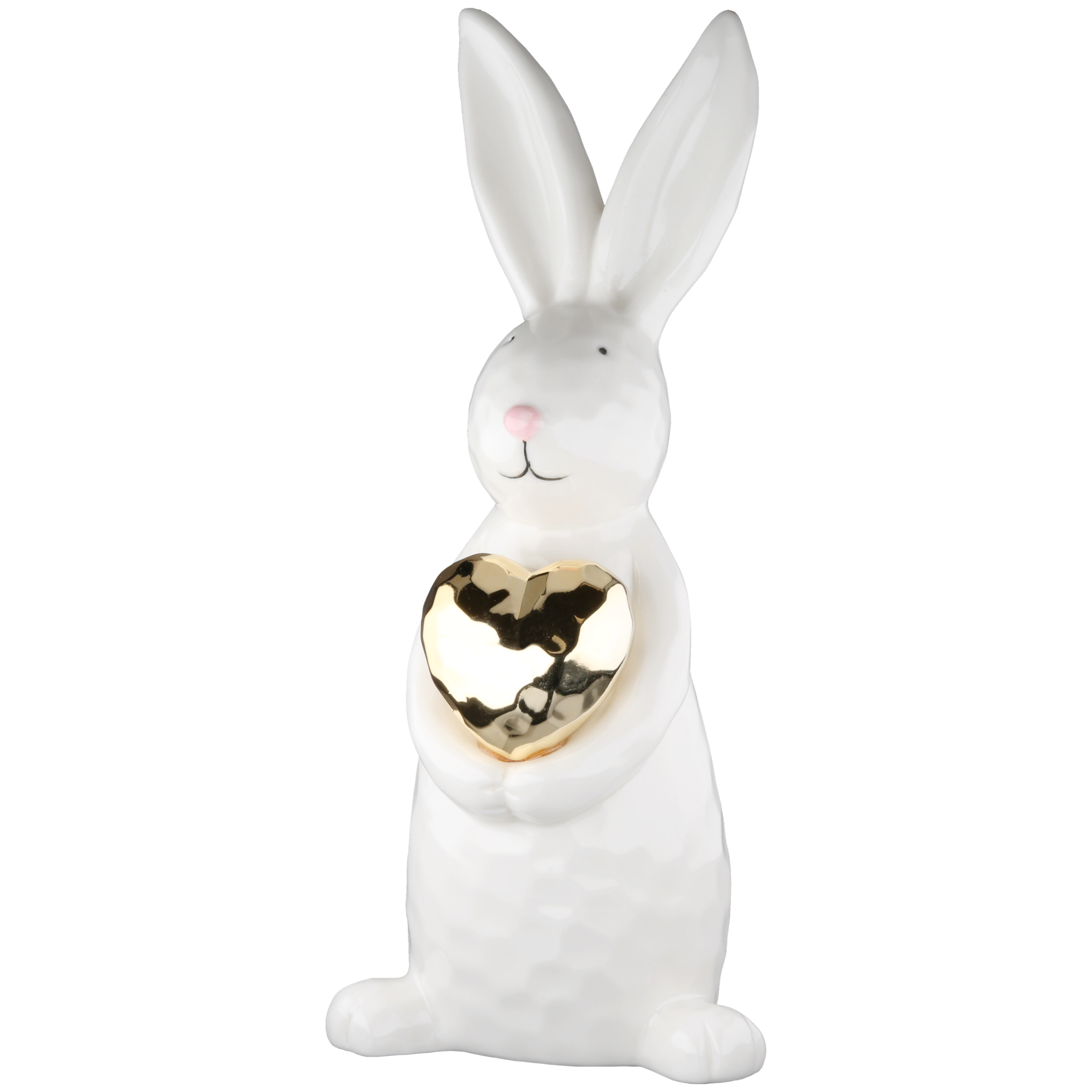 Dekofigur Hase Hoppy Keramik weiß 17,5cm