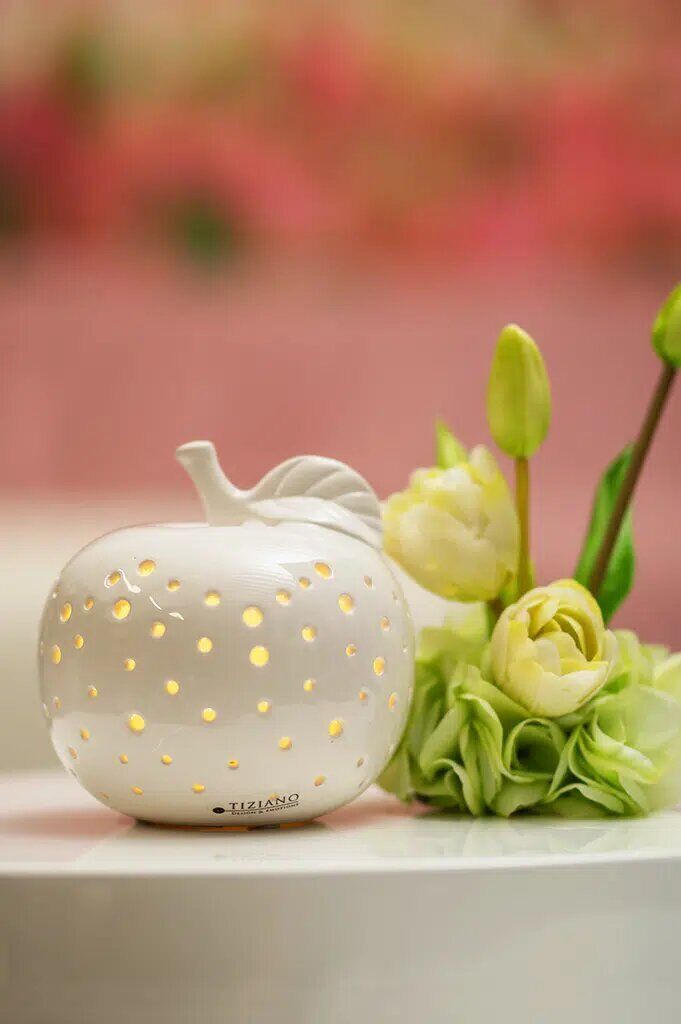 Dekoapfel Dolce 10cm LED cremeweiß