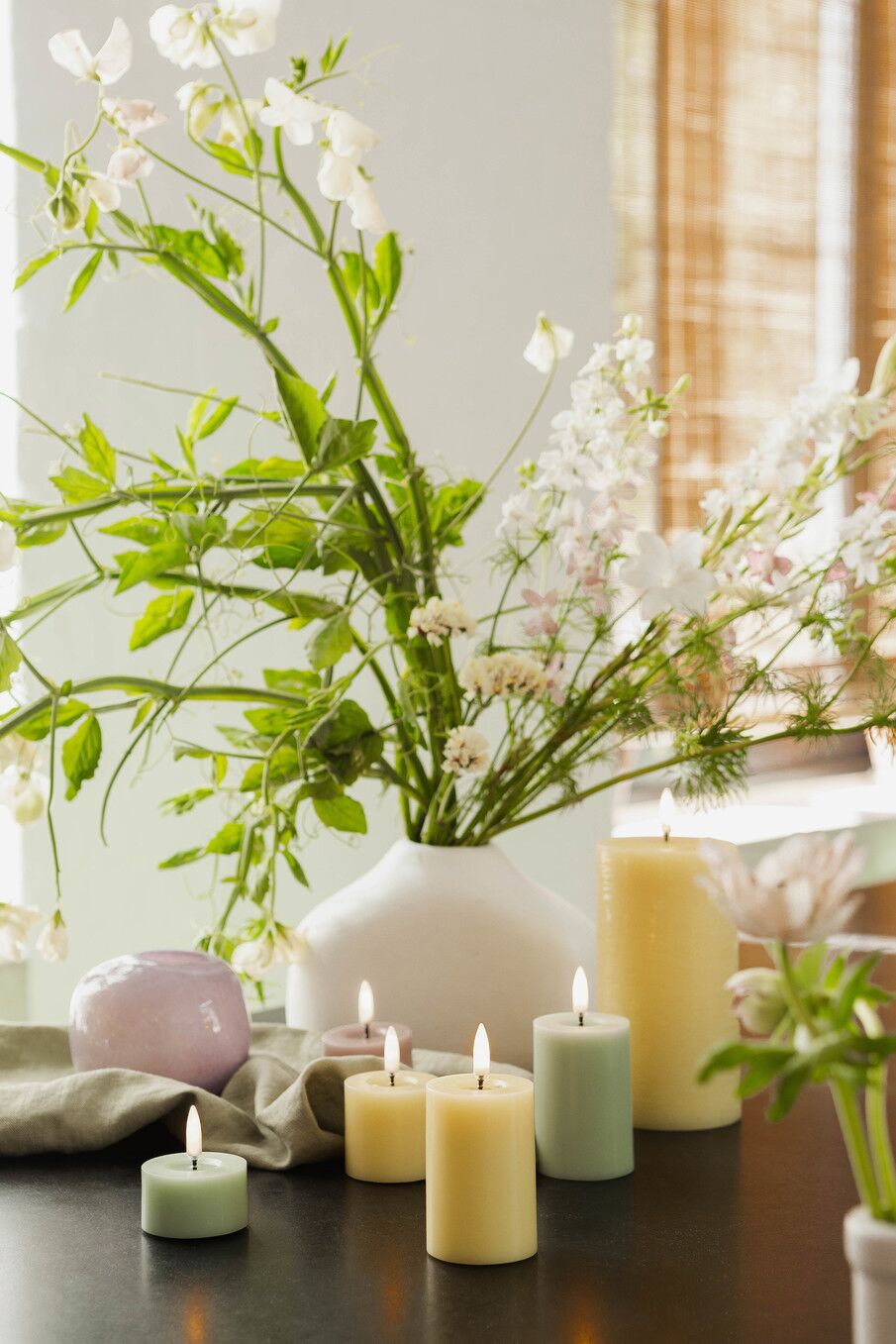 Uyuni LED Stumpenkerze 5 x 7,5cm melted light lavender