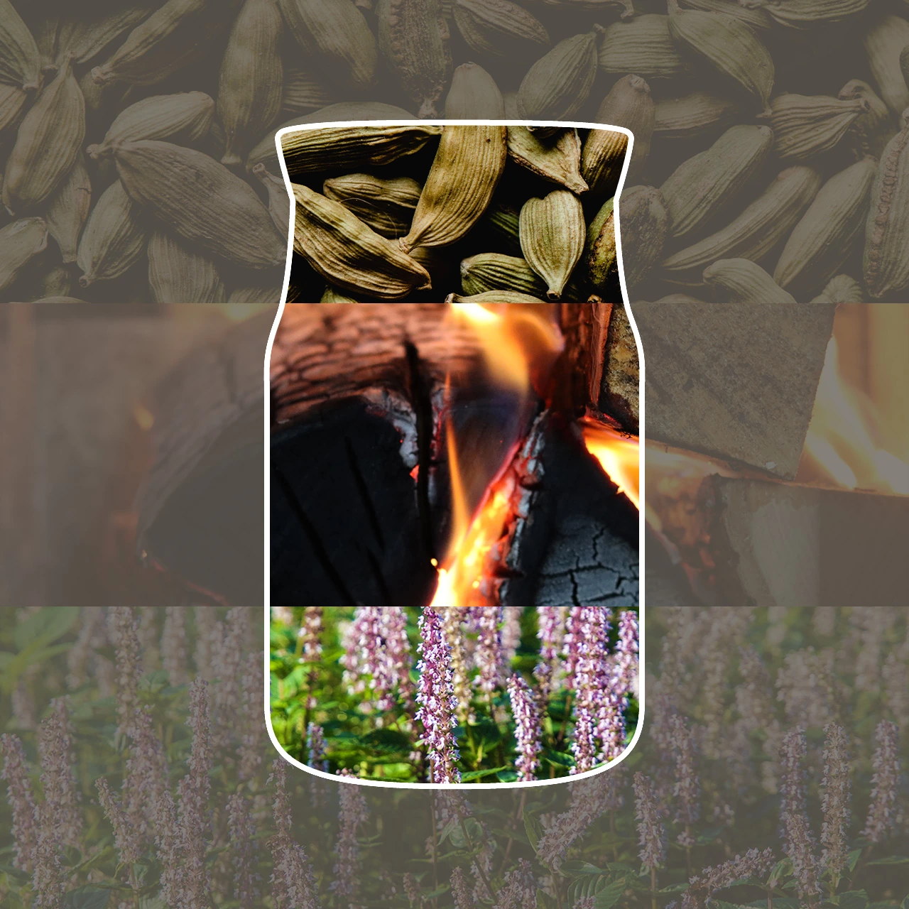 Crackling Embers Signature Jar 567g 2-Docht Korbkohle, Kokosnuss-Schale, Kräuterbüschel, Lavendel, Flammen-Ofenambiente