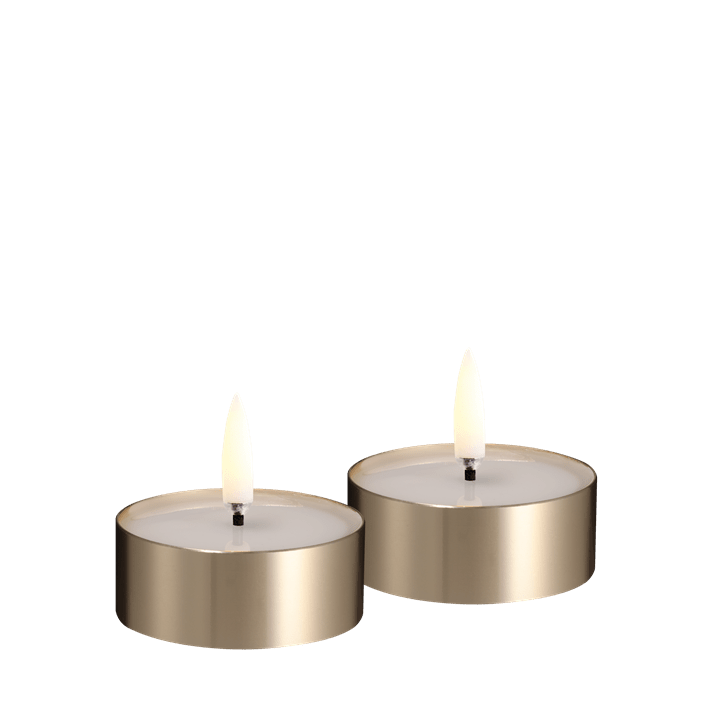 Teelichter, Kerzen, LED-Teelichter, goldfarben, duo Teelichter