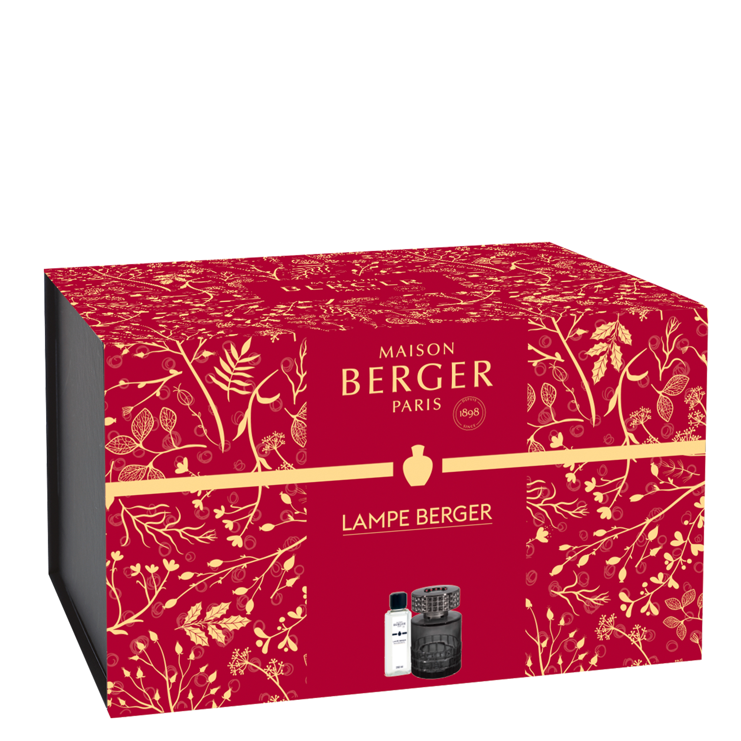 Celebration Noire - Betörendes Oud Lampe Berger, Parfumflakon, Rauch-Set, Geschenkbox, Verpackung