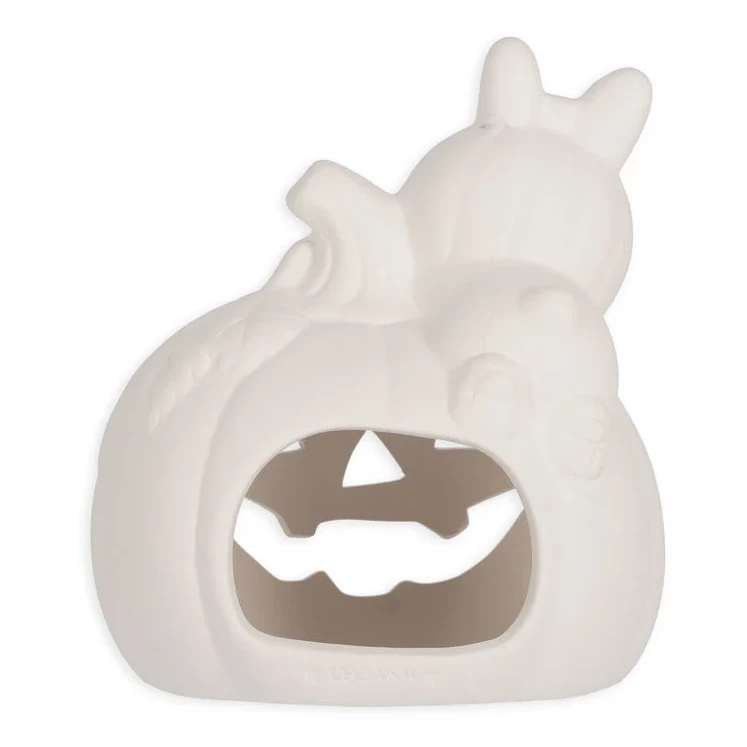 Halloween, candle holder, pumpkin, white, lightning?