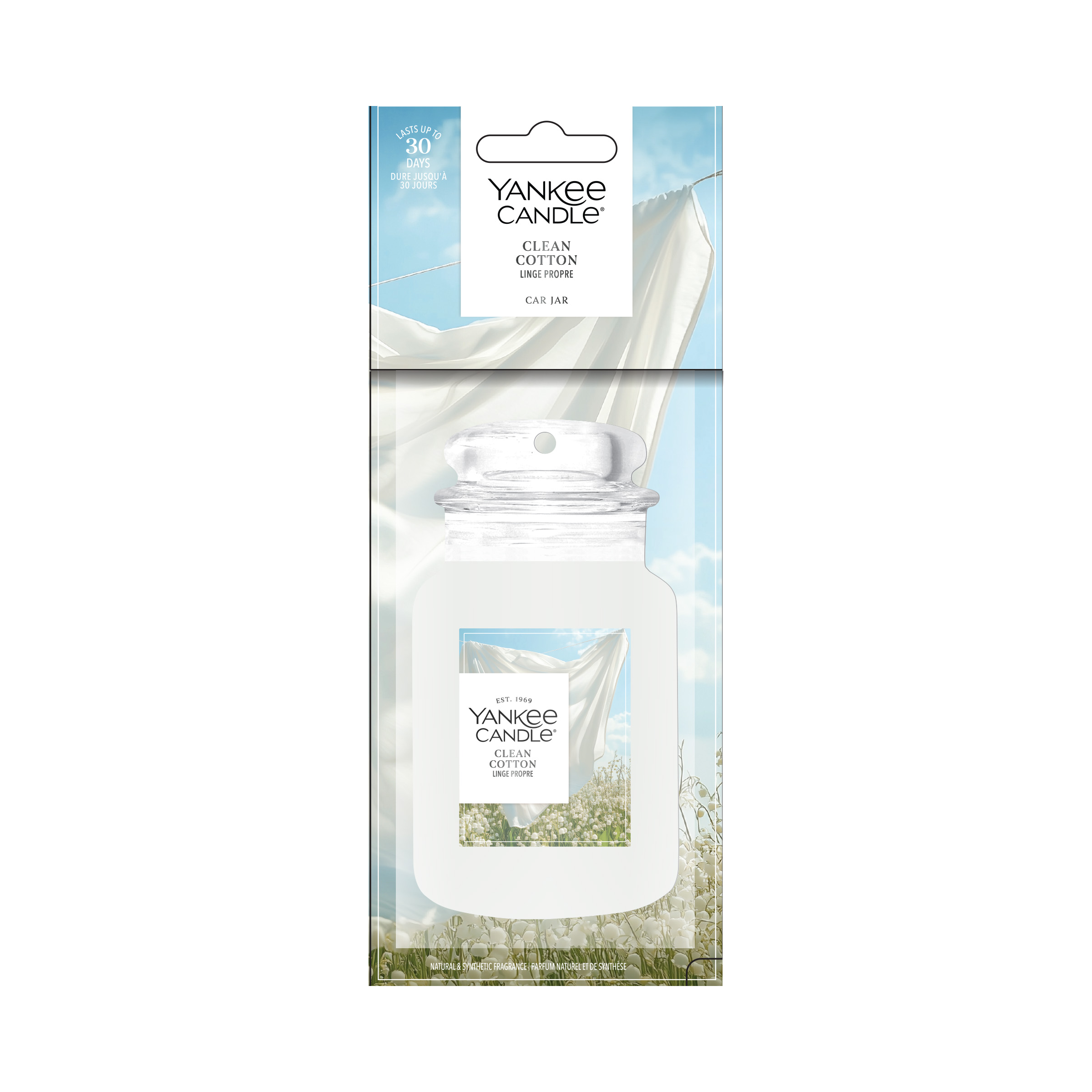 Clean Cotton Single Car Jar car jar, kerze, baumwolle, klarglas, aufkleber