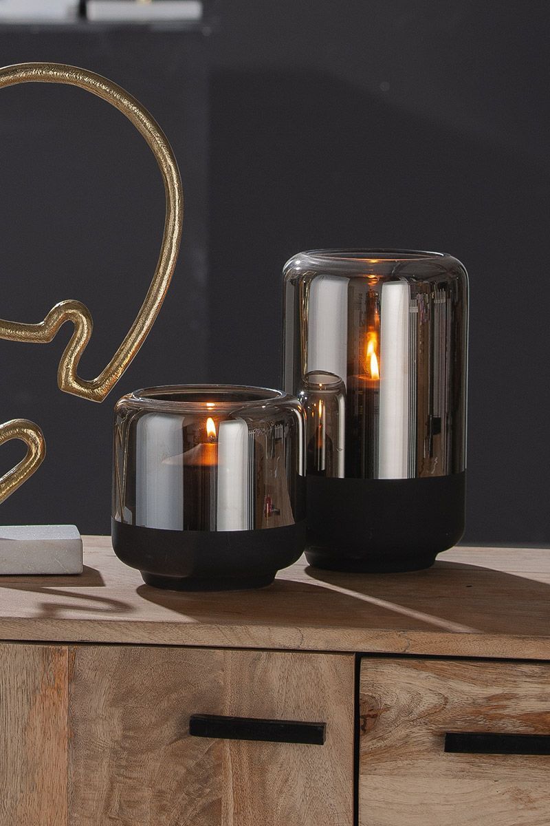 Windlicht Elegance anthrazit 15cm