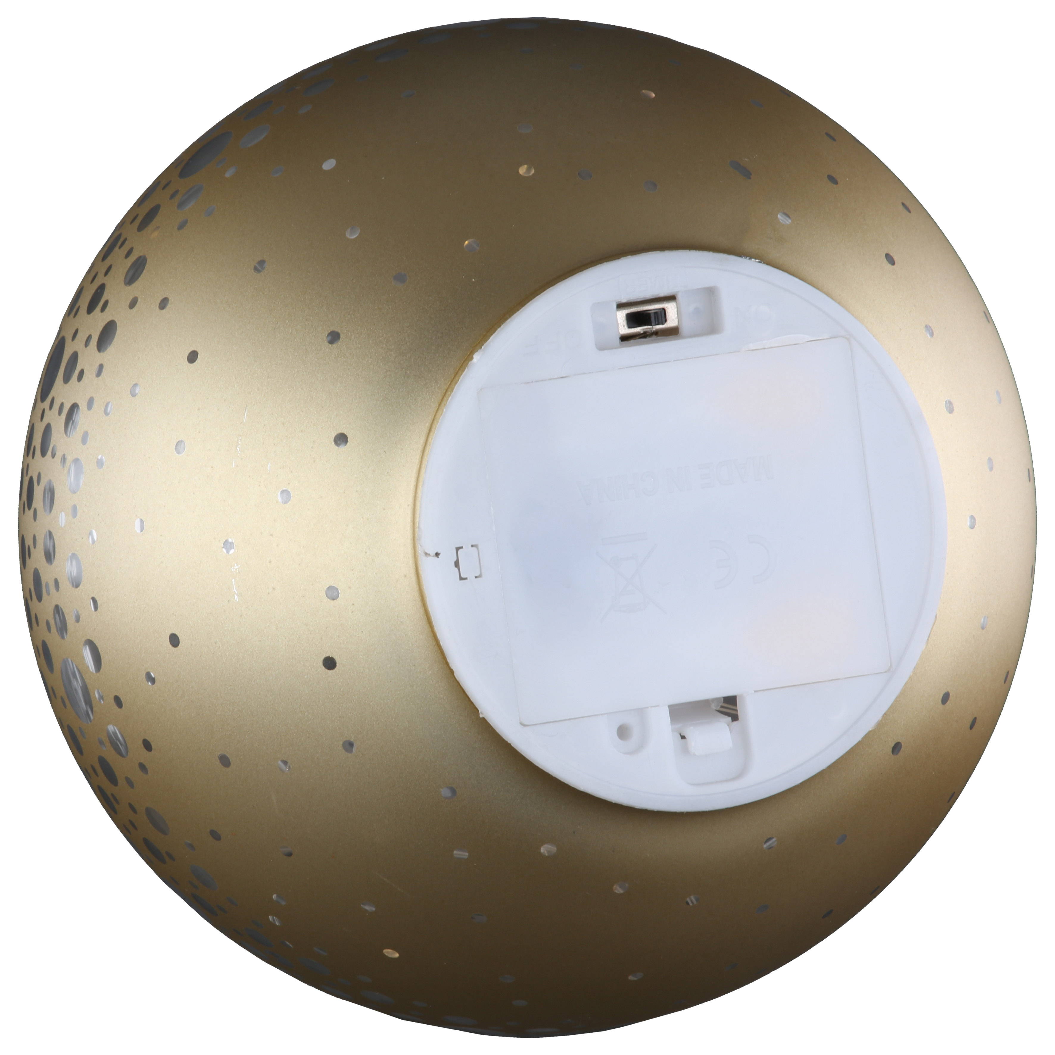 Lichtkugel Fiora Gold 15cm Lampenschirm, goldene Farbe, gepunktet, Schraubmontage, rund