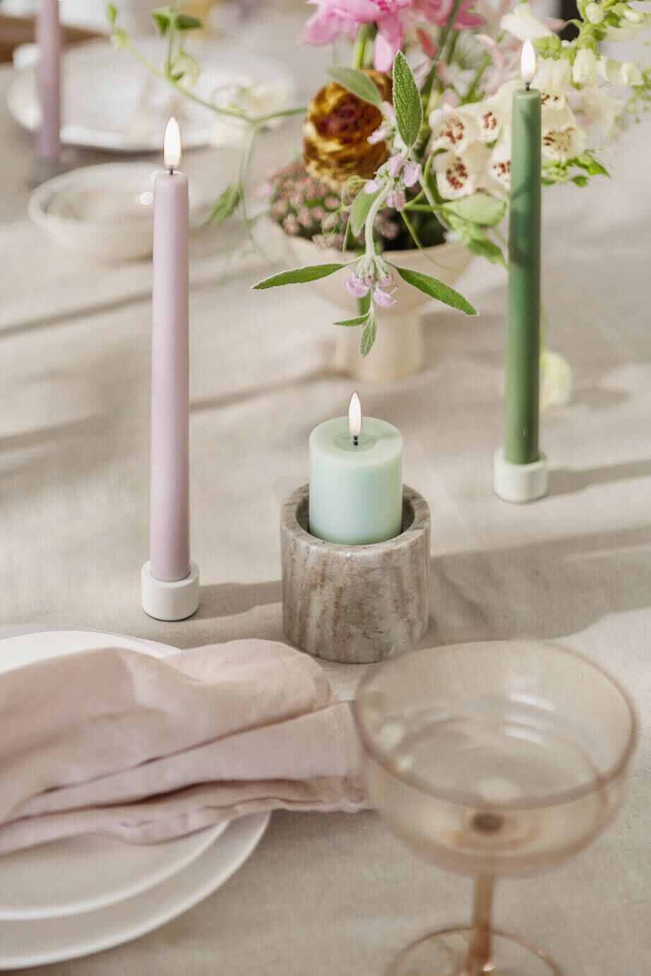 Uyuni Tafelkerzenhalter Light mattweiß 2 Stück Kerze, Kerzenständer