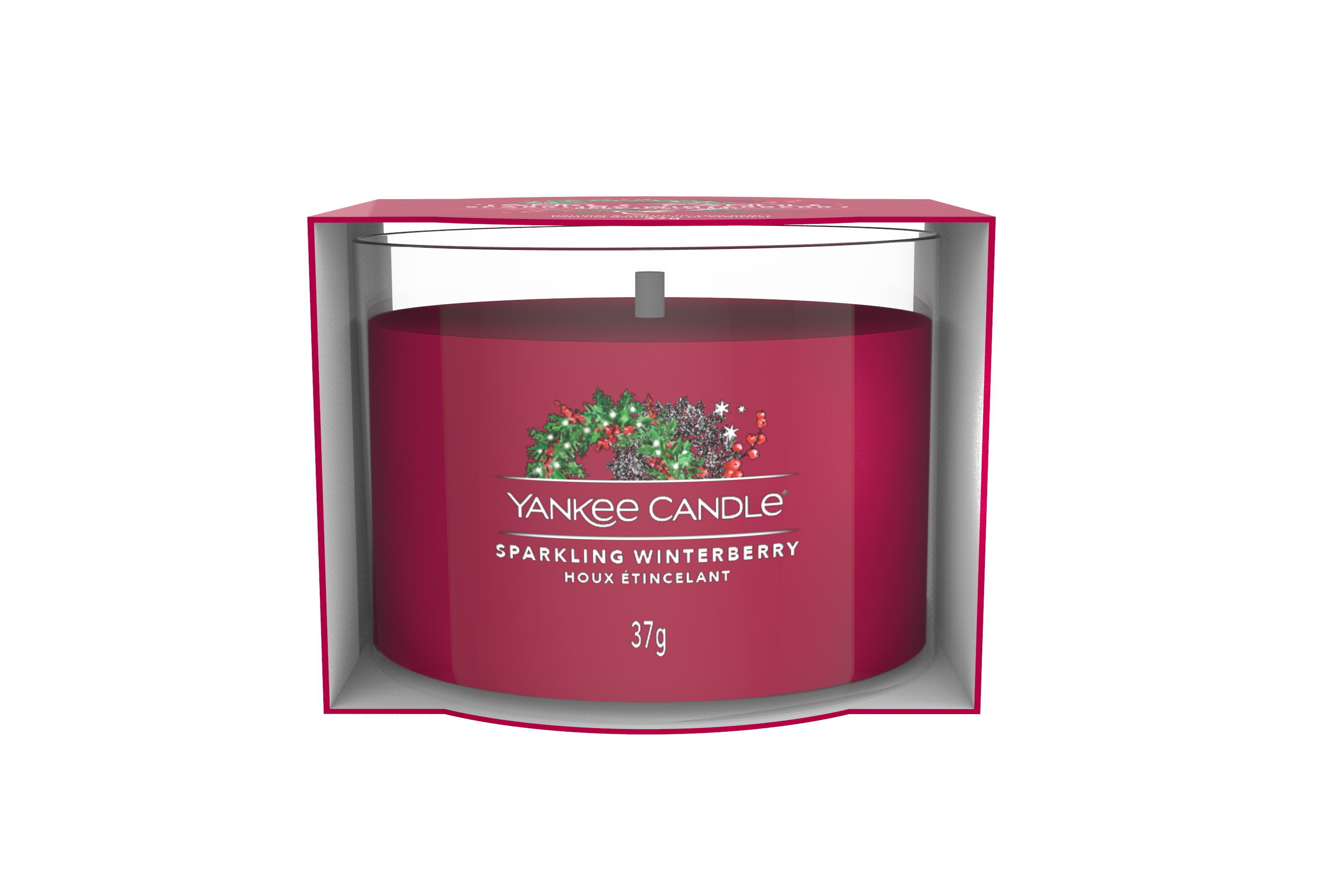 Sparkling Winterberry 37g Glasvotivkerze
