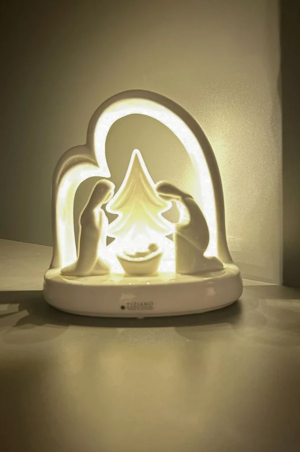 Lichtdeko, Winter, Weihnachtsdeko, Motiv Ski, LED-Lampe