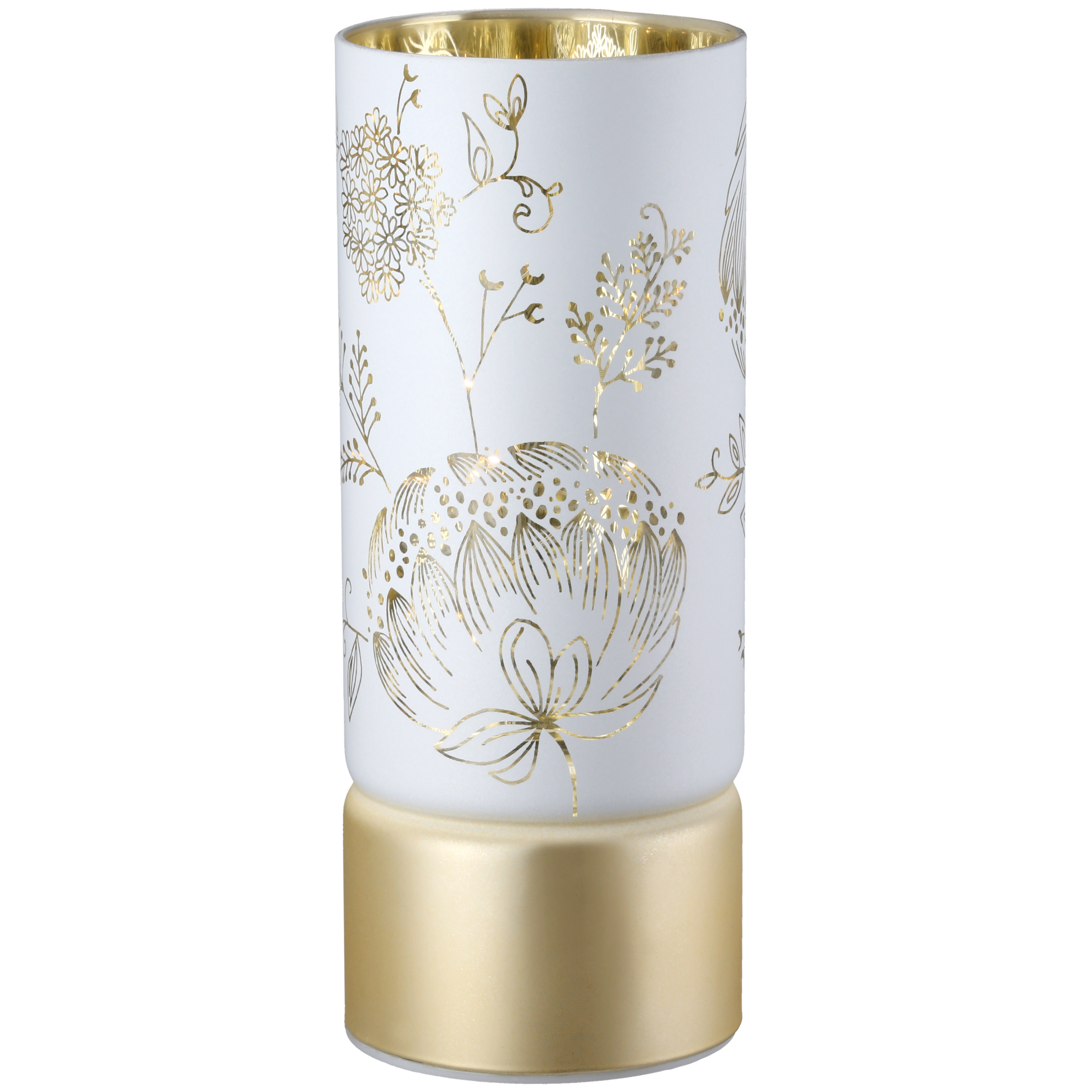 Glas Windlicht Bauerngarten LED 20cm