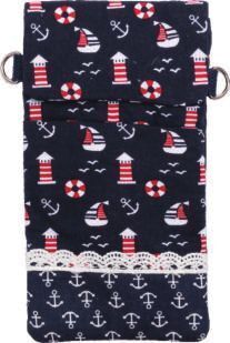 Patchwork Handytasche Umhängetasche (Navy 022)