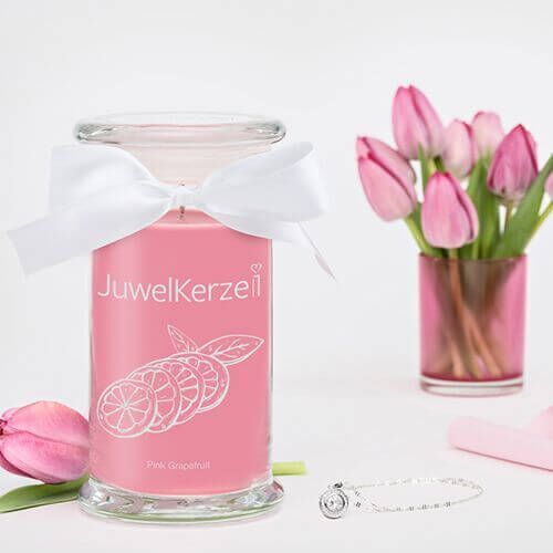 Pink-Grapefruit-Classic-Edition-Necklace-DE JuwelKerze Pink Grapefruit (Halskette mit Anhänger) 380g