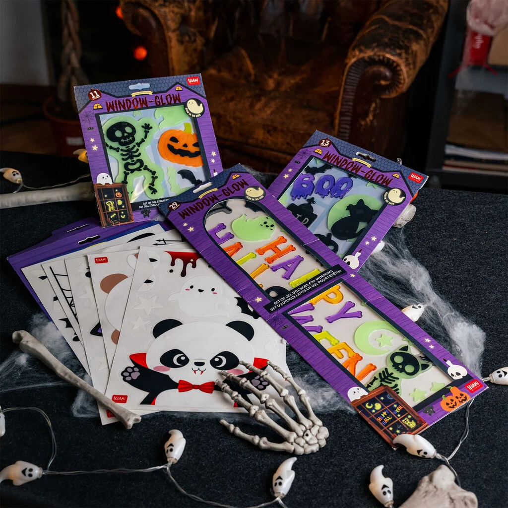 Halloween-Aufkleber, Fensteraufkleber, Panda-Aufkleber, Skelett-Hand Requisiten, Geister-Dekoration