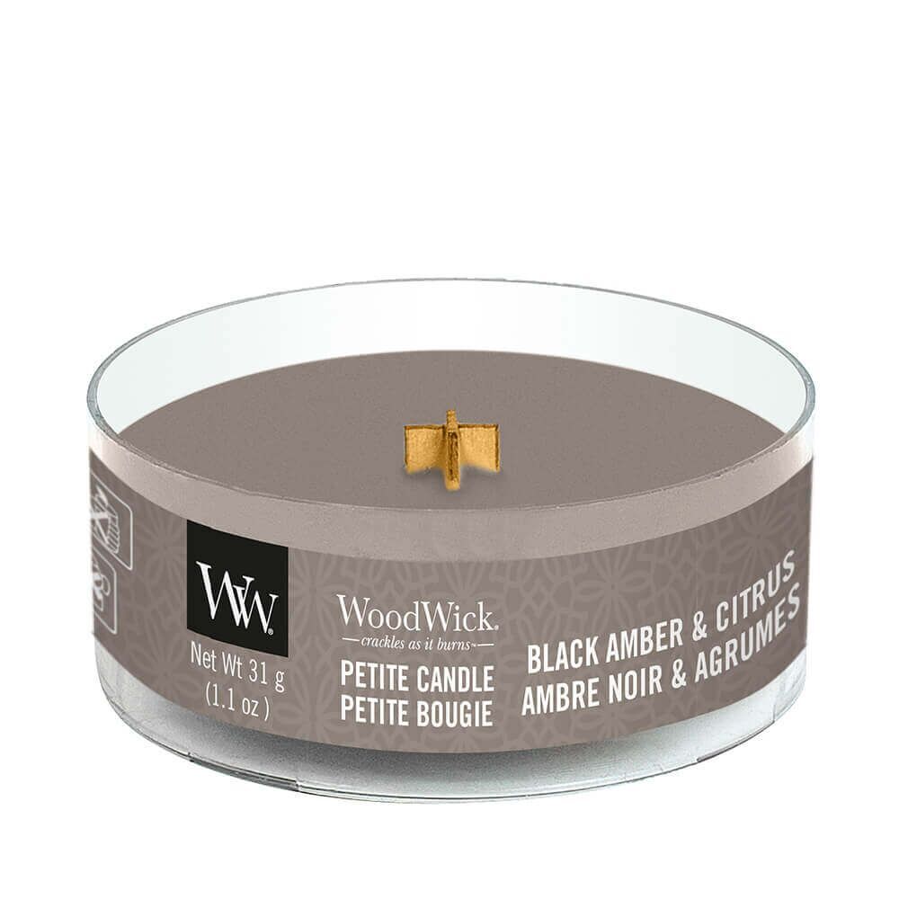 Black Amber & Citrus Petite Candle 31g von Woodwick