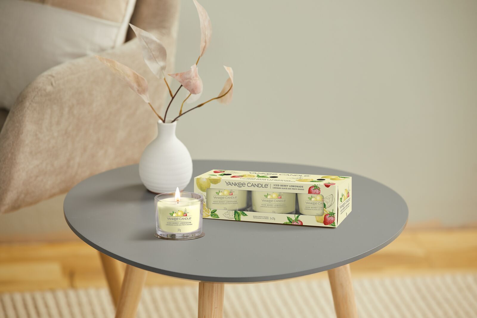 filled-votives_Set-1_Iced-Berry-Lemonade Iced Berry Lemonade 37g Glasvotivkerze 3er Pack