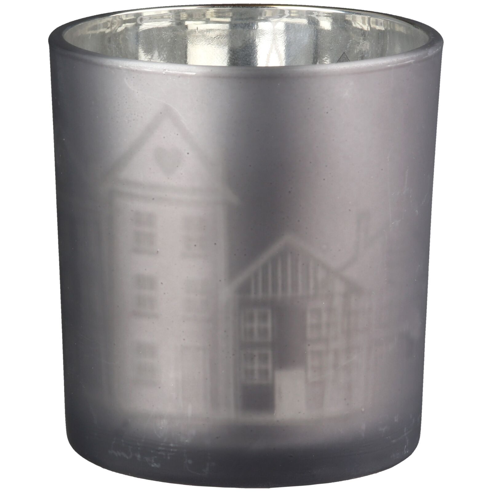 Windlicht Stadtlichter grau 8cm Pokal
