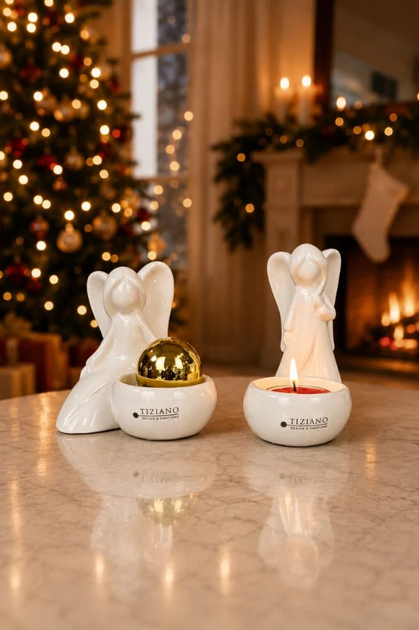 Engel Grazia mit Teelichtschale stehend Engel-figur, Weihnachtsschmuck, Kerzenhalter, Dekoration, Tischdeko
