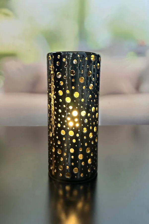 Lampe Salvati schwarz 24cm Porzellan