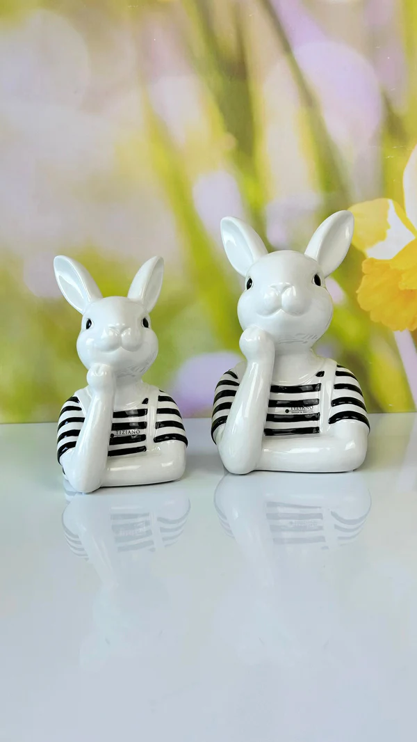 Büste Hase Enzo 24cm schwarz creme Büste Hase Enzo 24cm schwarz creme