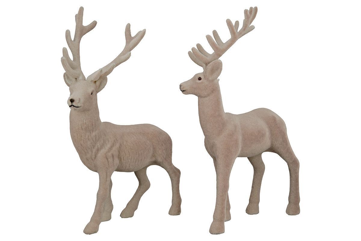 21648_1 Hirsch Edgar Samt 2 Stück grau 30,5cm