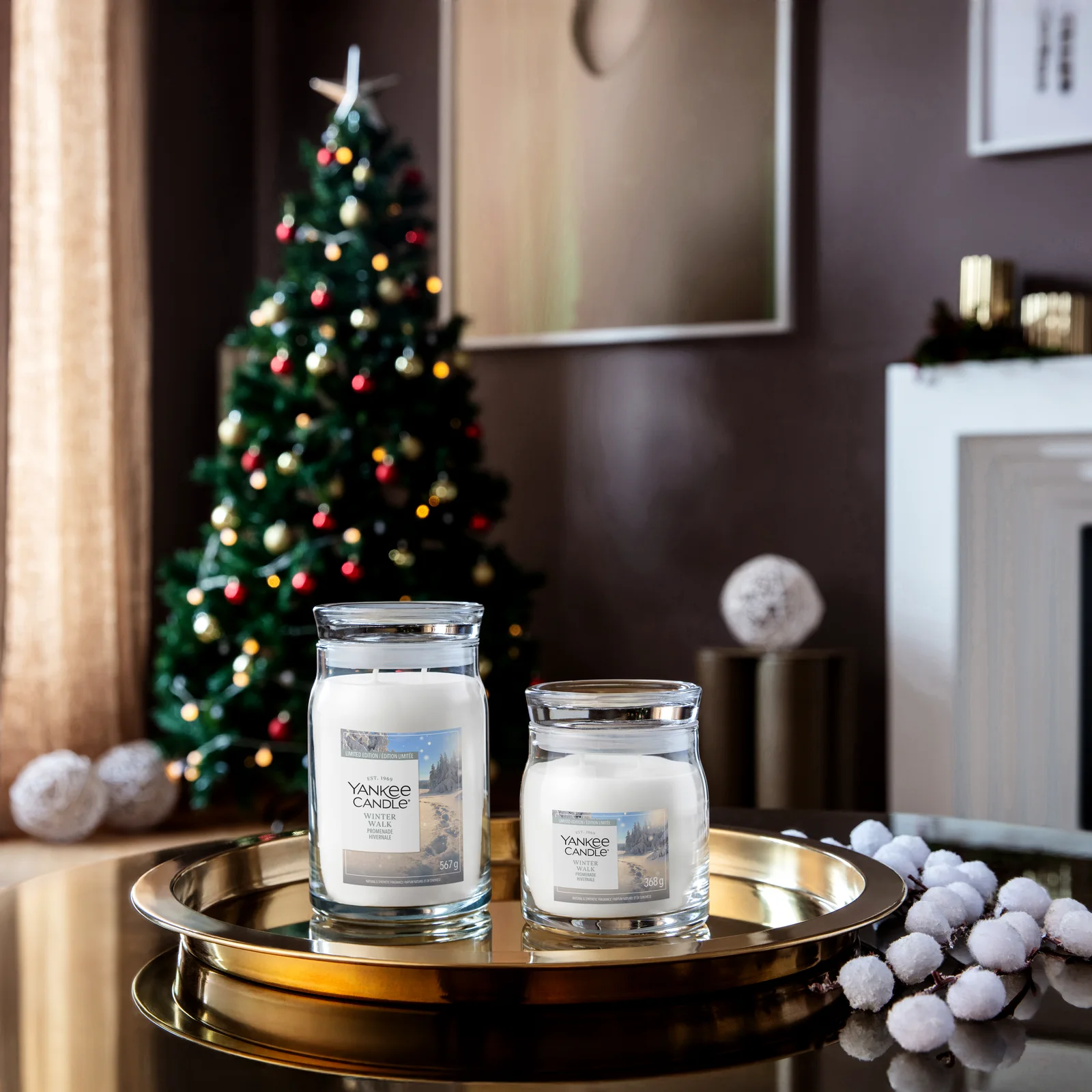 Winter Walk Signature Jar 567g 2-Docht kerze, Yankee Candle, wachs, gläser, duft