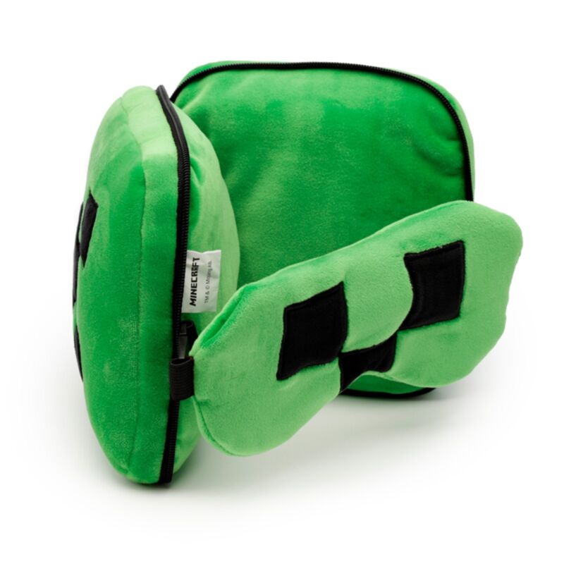 Relaxeazzz Minecraft Creeper Plüsch Reisekissen & Schlafmaske Relaxeazzz Minecraft Creeper Plüsch Reisekissen & Schlafmaske
