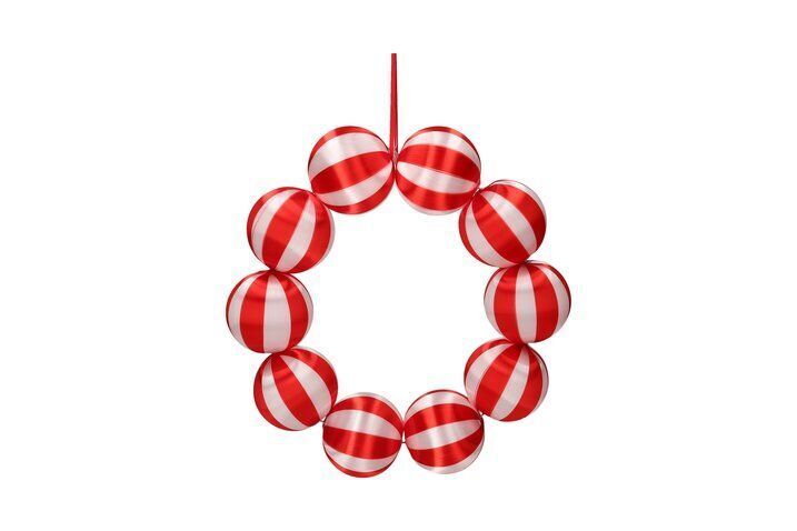 Chinois Kugelkranz 30cm Streifen rot/weiß Zubehor