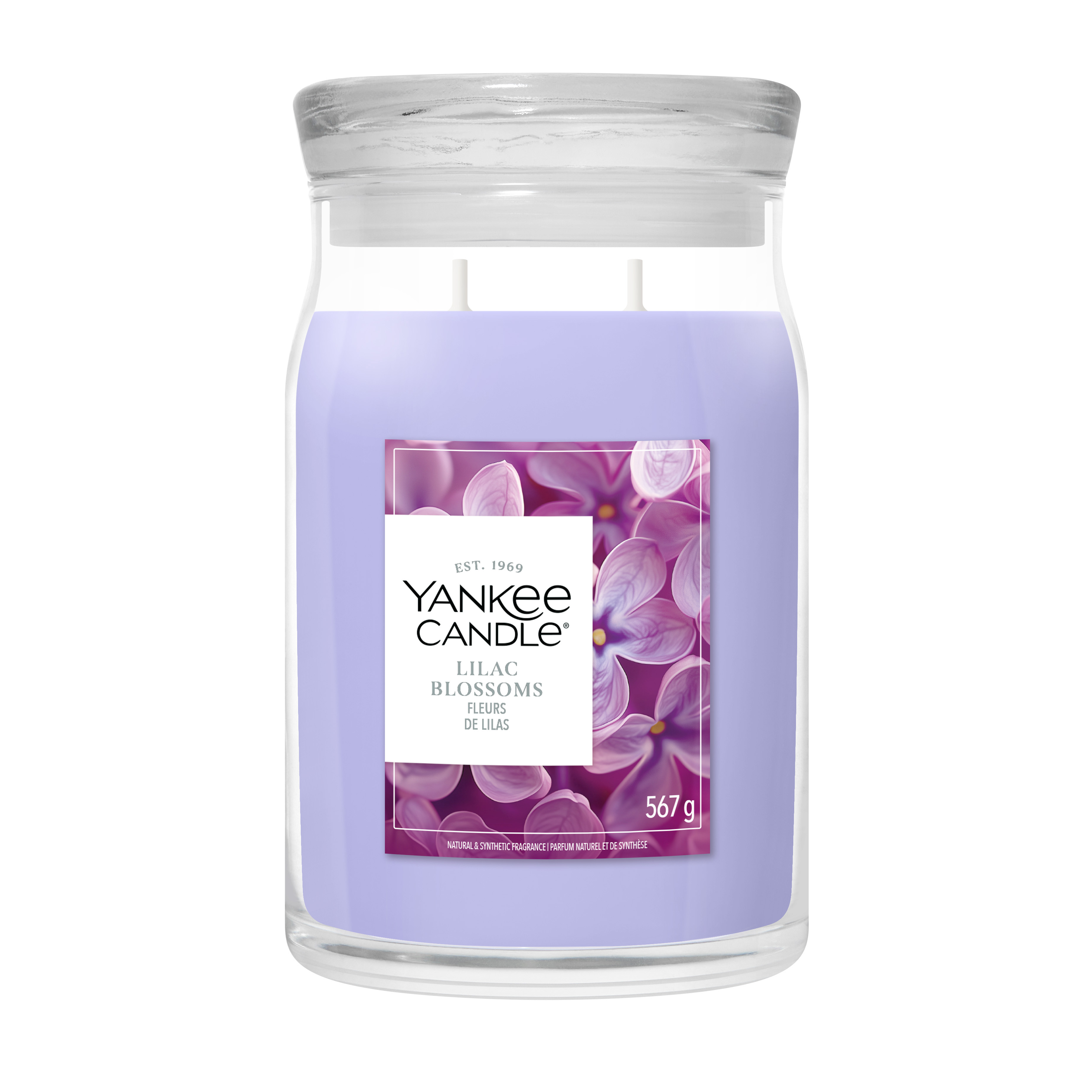 Lilac Blossoms Signature Large Jar 567g 2-Docht Votivkerze, Lilakblüten, Lilac blossoms, Jumbo-Glas, Parfümierte Kerze