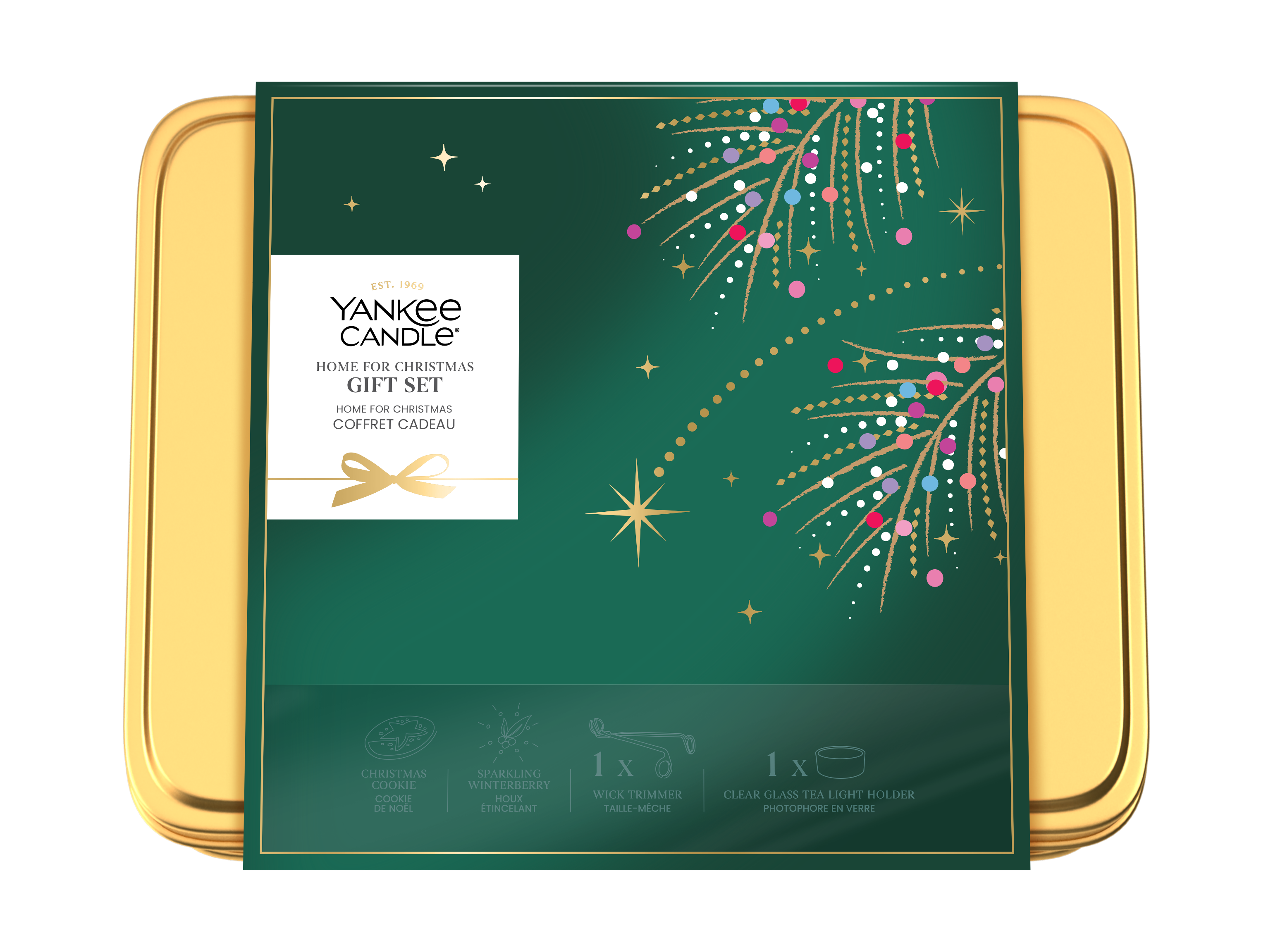 Festive Tin Box Geschenkset Weihnachten 2026 Geschenkset, Docht- & Duftkerze, Yankee Candle, Weihnachten, Goldschale