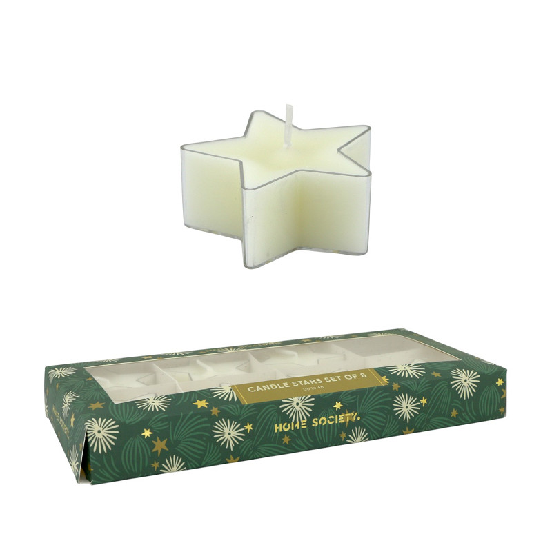 Deko Kerze Stern weiß 8 Stück Sternenförmige Kerze, Kerze, sternförmige Kerze, Satz von 8, Wohnaccessoire