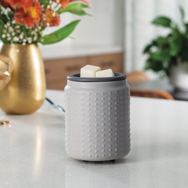 Gray Hobnail Duftlampe elektrisch mit Silikon Schale Flip Dish