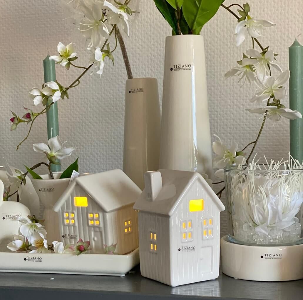 Lichthaus Partina breit 10cm LED cremeweiß Elektronik, Überwachen, Bildschirm, Pflanze, Pflanze im Topf