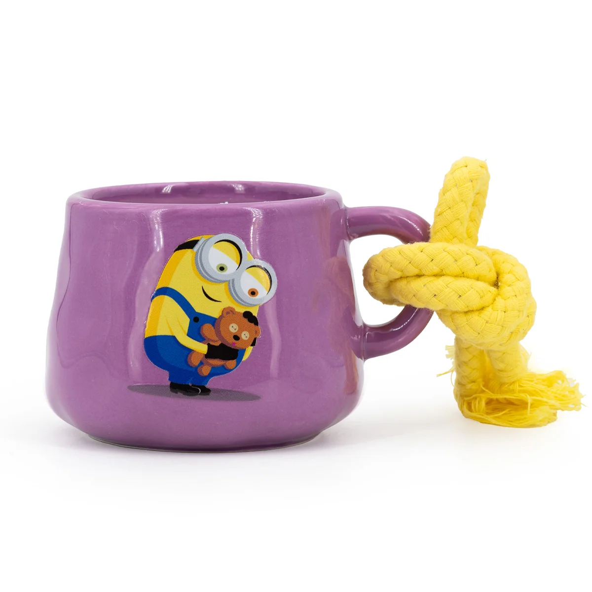 mug, lila tasse, Minions, cartoon, gelbes seilgriff