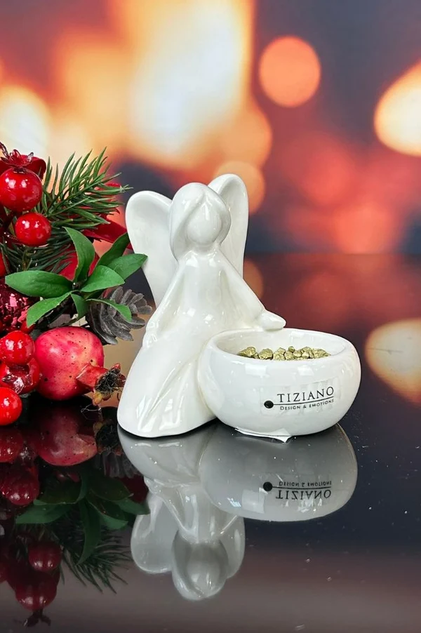 Dekofigur, Engel, Weihnachtsdekoration, Inzenseurner, Keramikfigur