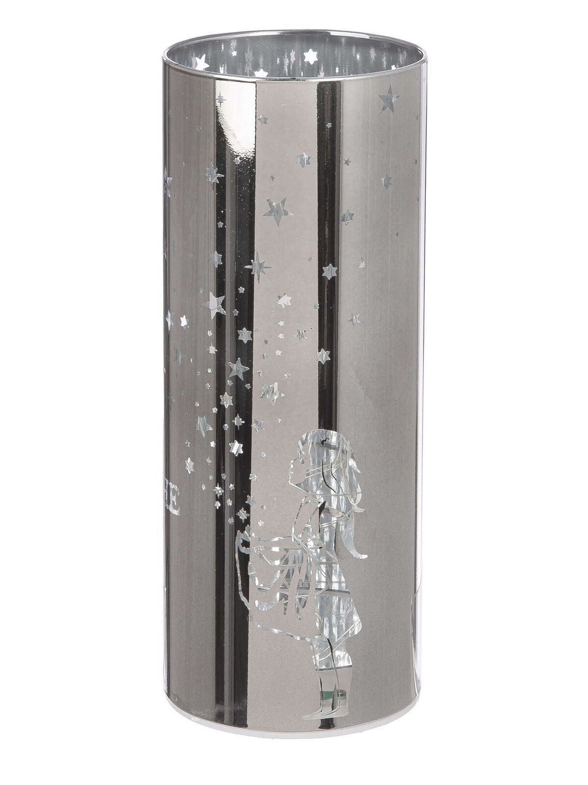 Windlicht Sternenmädchen silber LED Glas 20cm Windlicht Sternenmädchen silber LED Glas 20cm