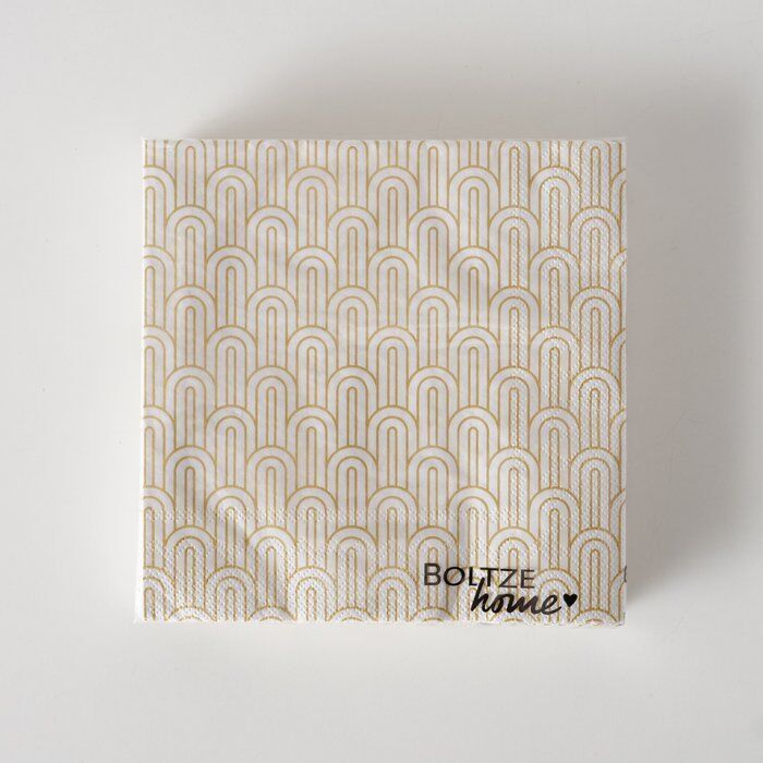 Serviette Bogan 20 Stück weiß/gold Variante 3