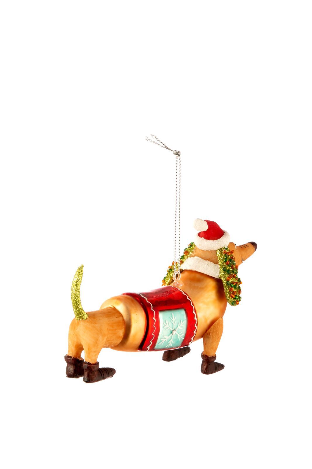 Baumschmuck Hund Dackel Glas Figur